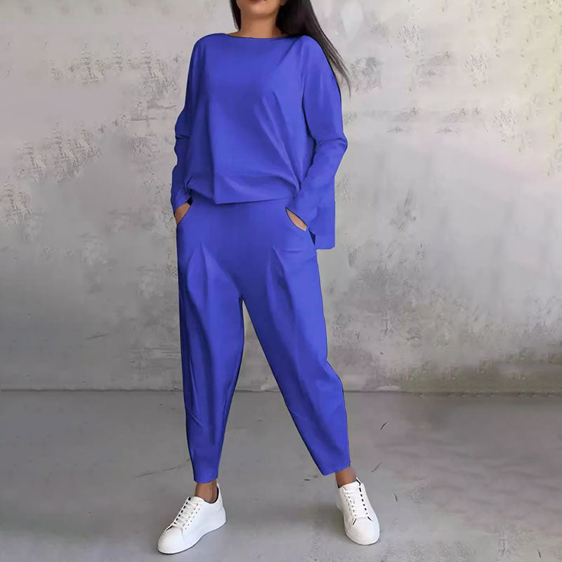 Ophélie™ - Long Sleeves with Round Neck & Pants 2 Piece Set