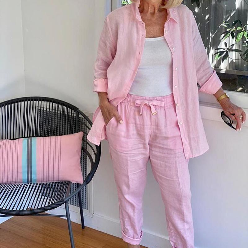 Zélie™ - Cotton and Linen Shirt and Pants Set