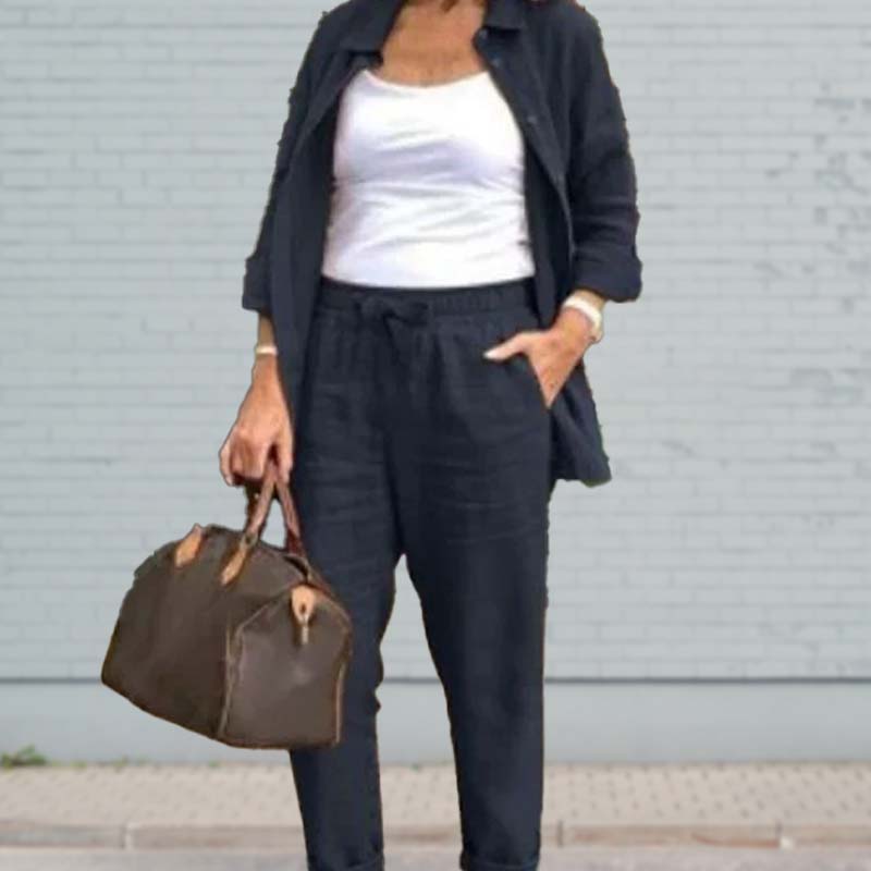 Zélie™ - Cotton and Linen Shirt and Pants Set