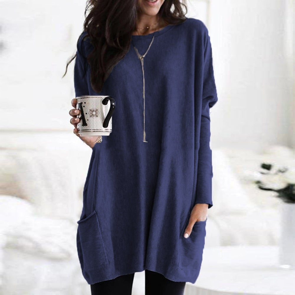 Chanel™ - Women's Long Sleeve Tunic Sweater with Pockets