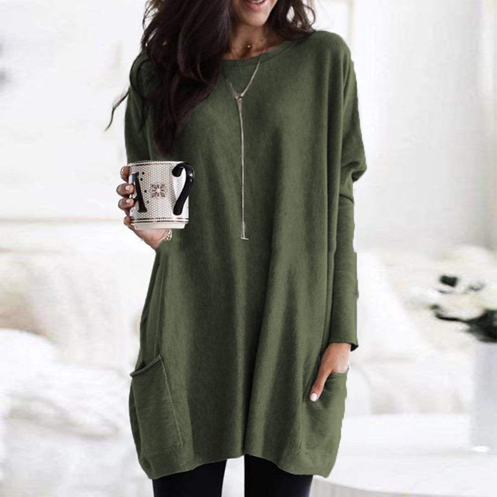 Chanel™ - Women's Long Sleeve Tunic Sweater with Pockets