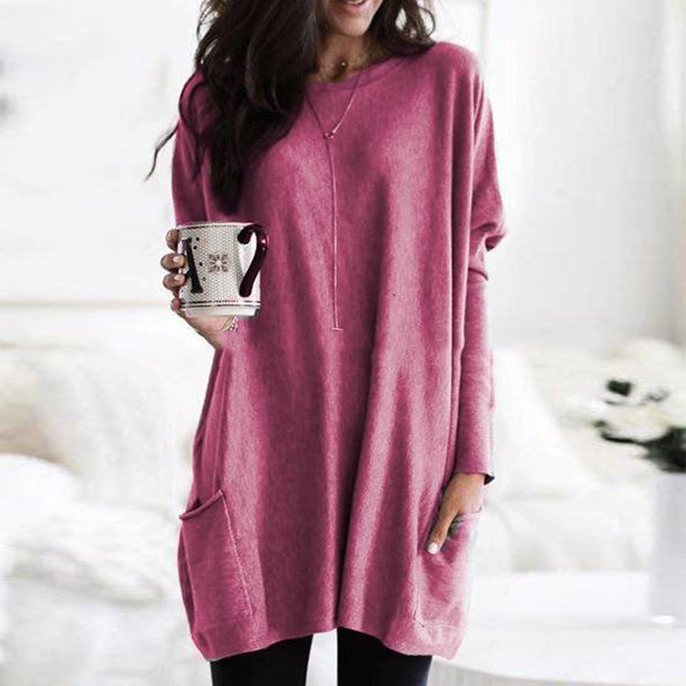 Chanel™ - Women's Long Sleeve Tunic Sweater with Pockets