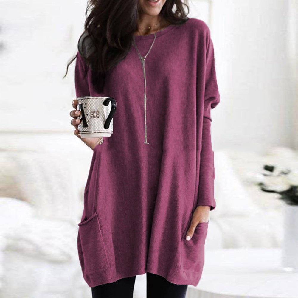 Chanel™ - Women's Long Sleeve Tunic Sweater with Pockets