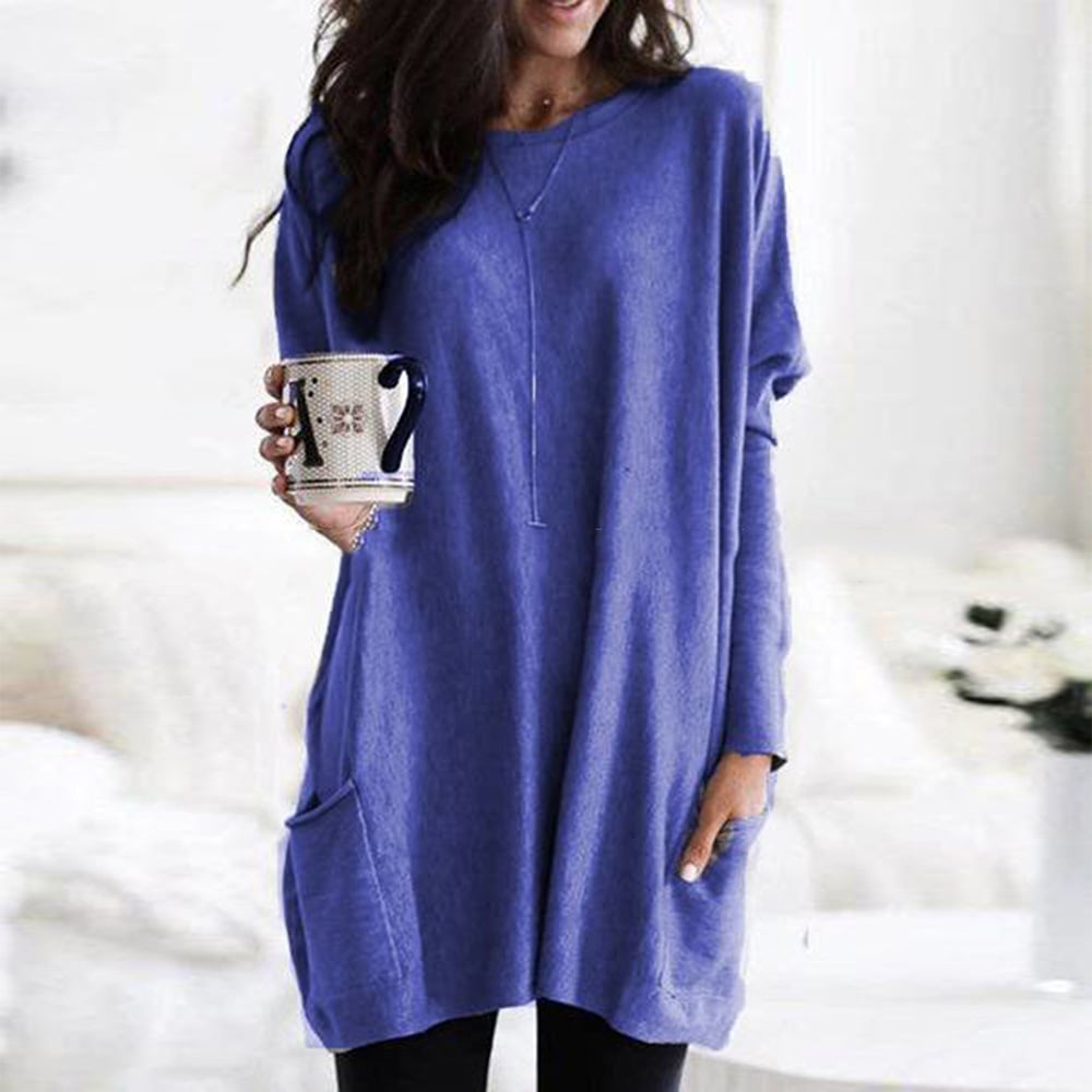 Chanel™ - Women's Long Sleeve Tunic Sweater with Pockets