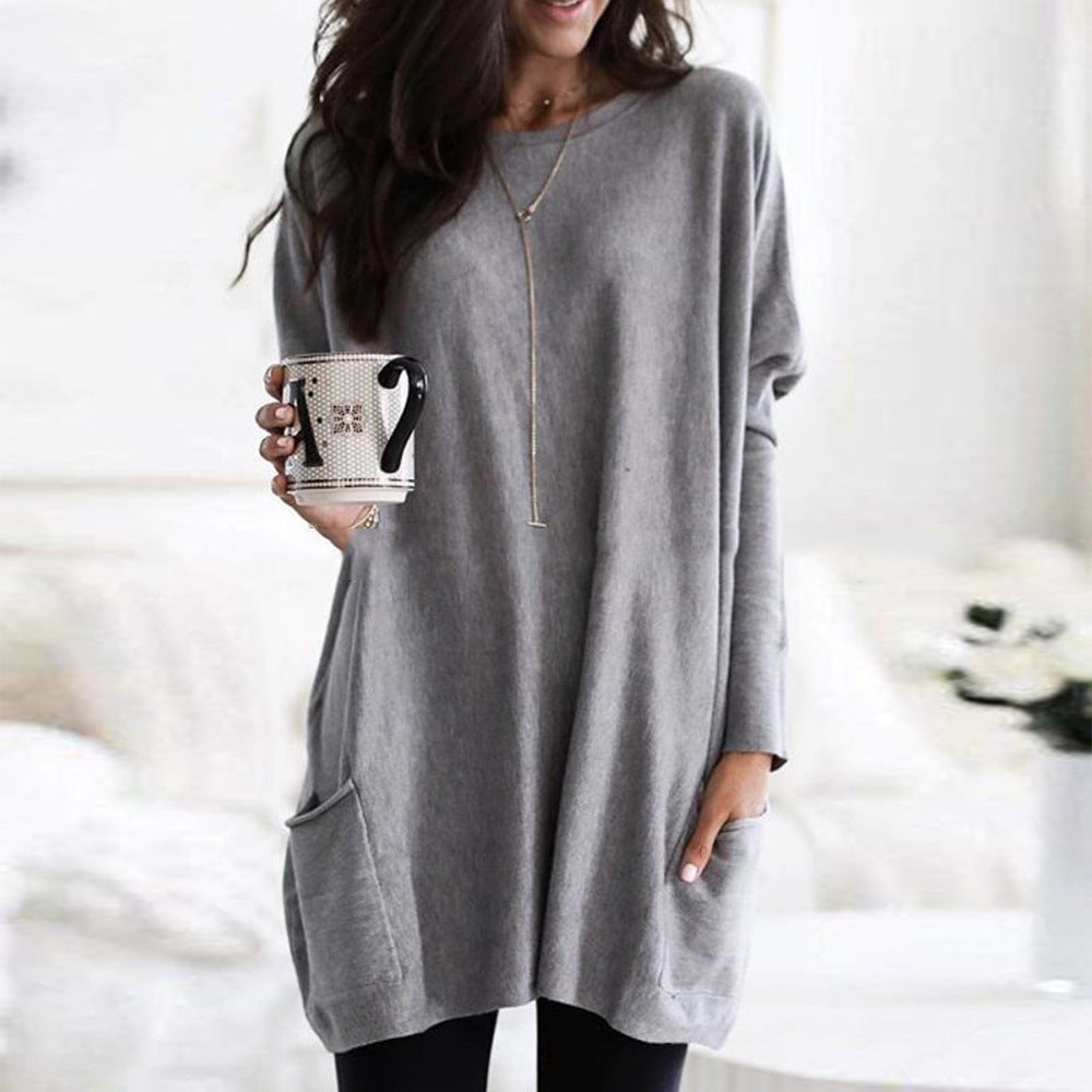Chanel™ - Women's Long Sleeve Tunic Sweater with Pockets