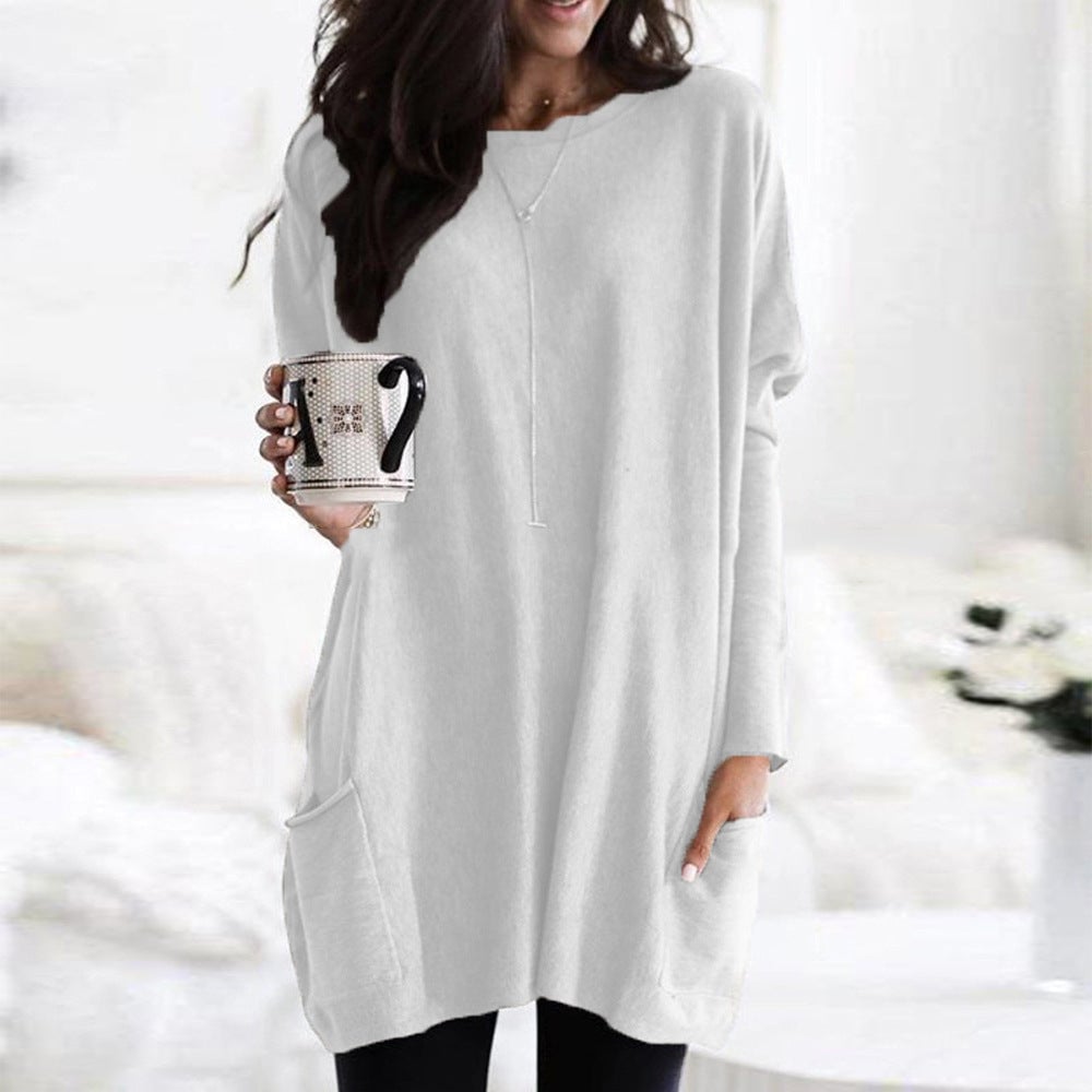 Chanel™ - Women's Long Sleeve Tunic Sweater with Pockets
