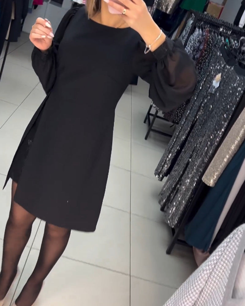 Carine™ - Elegant two-piece midi dress with high slit