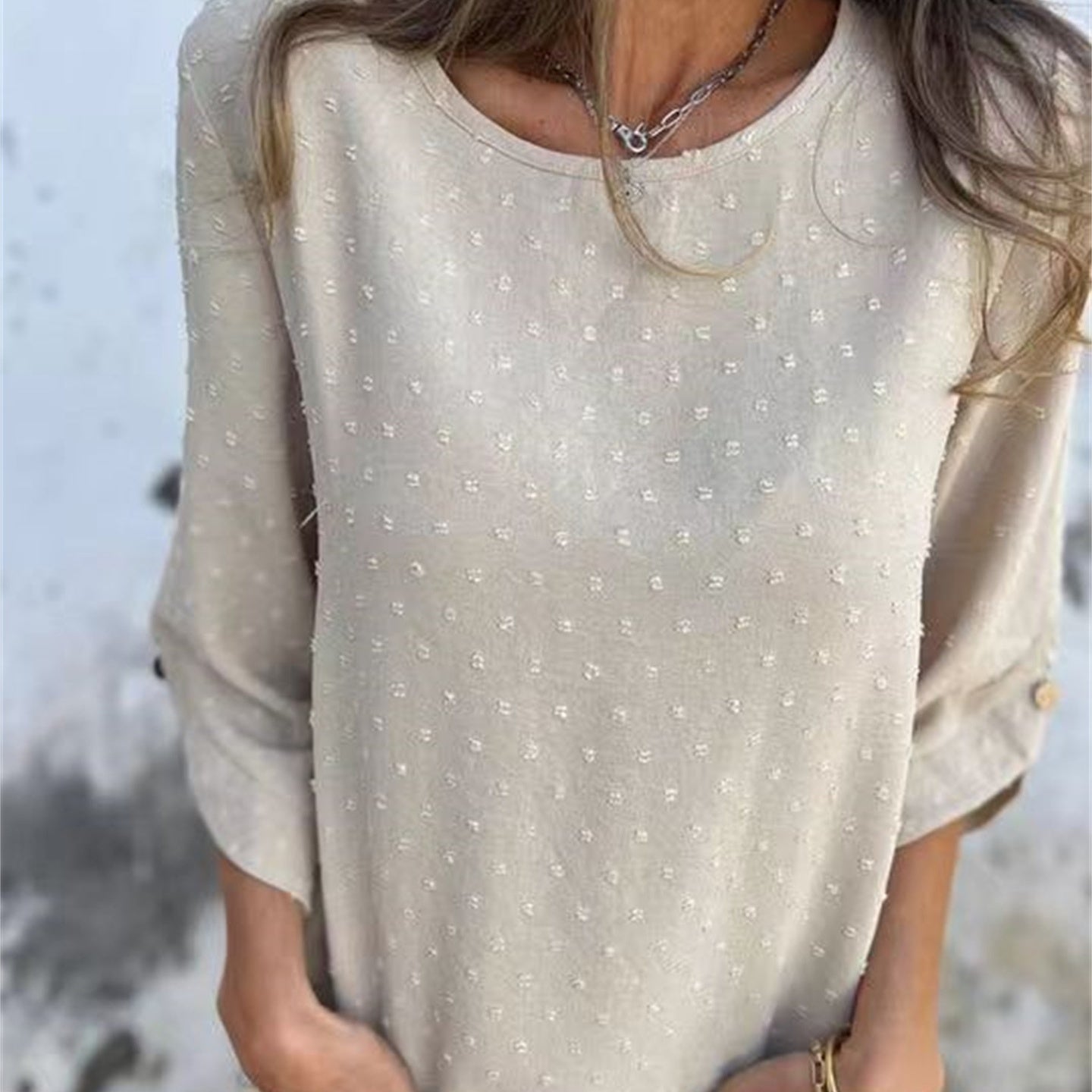 Marinette™ - Women's Casual Jacquard Crew Neck Top