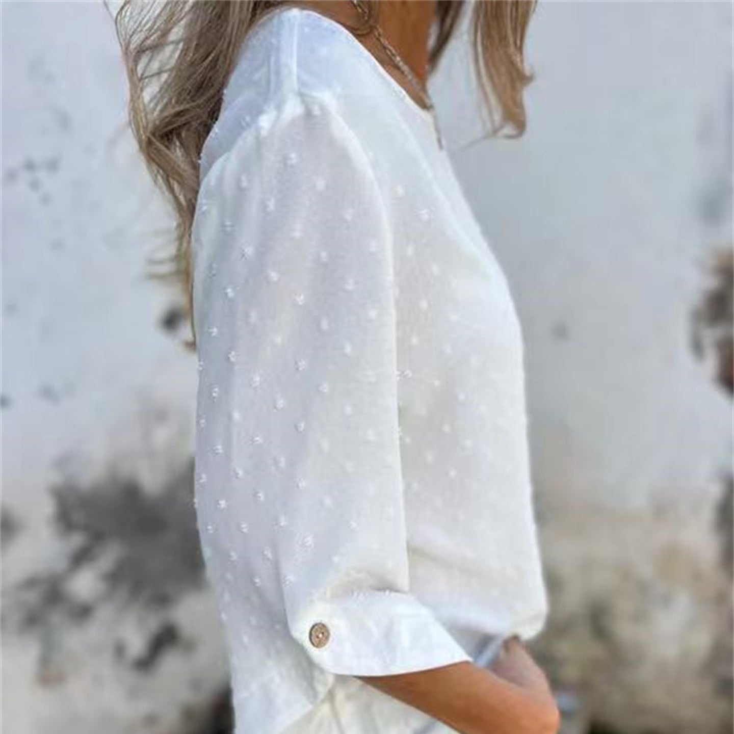 Marinette™ - Women's Casual Jacquard Crew Neck Top