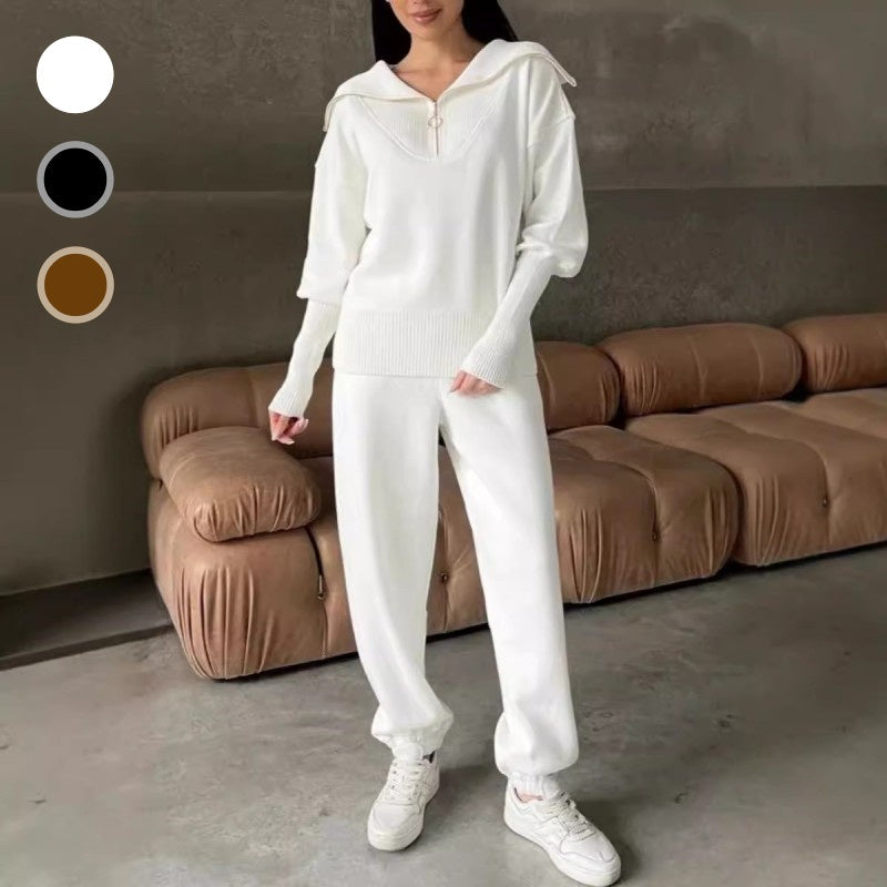 Rie™ - Women's Knitted Half Zip Sport Set