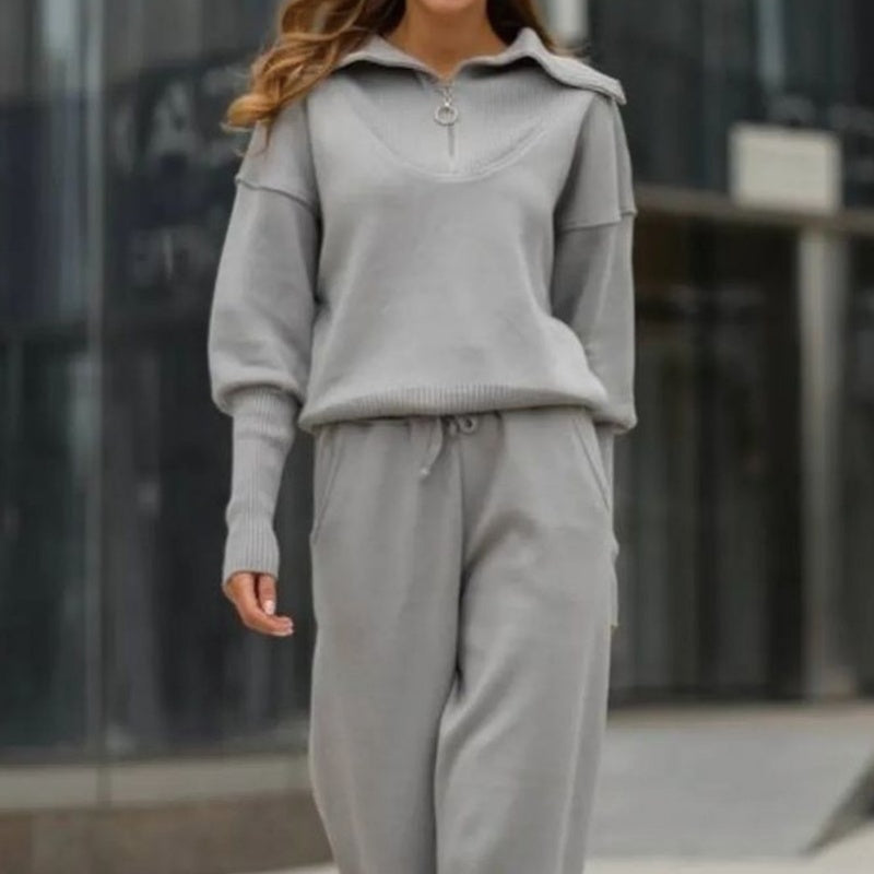 Rie™ - Women's Knitted Half Zip Sport Set