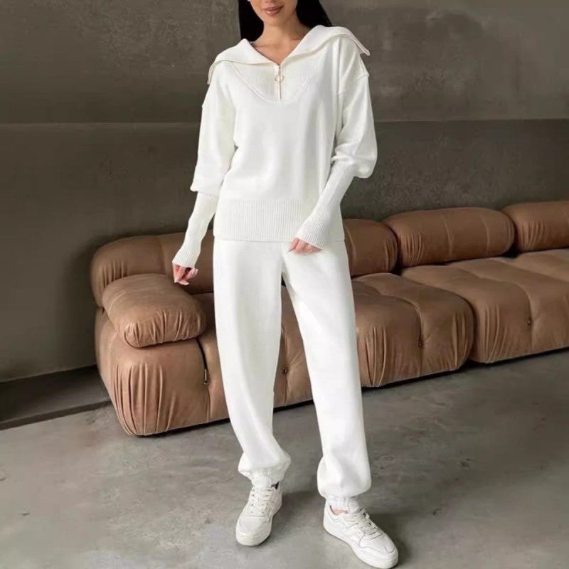 Rie™ - Women's Knitted Half Zip Sport Set