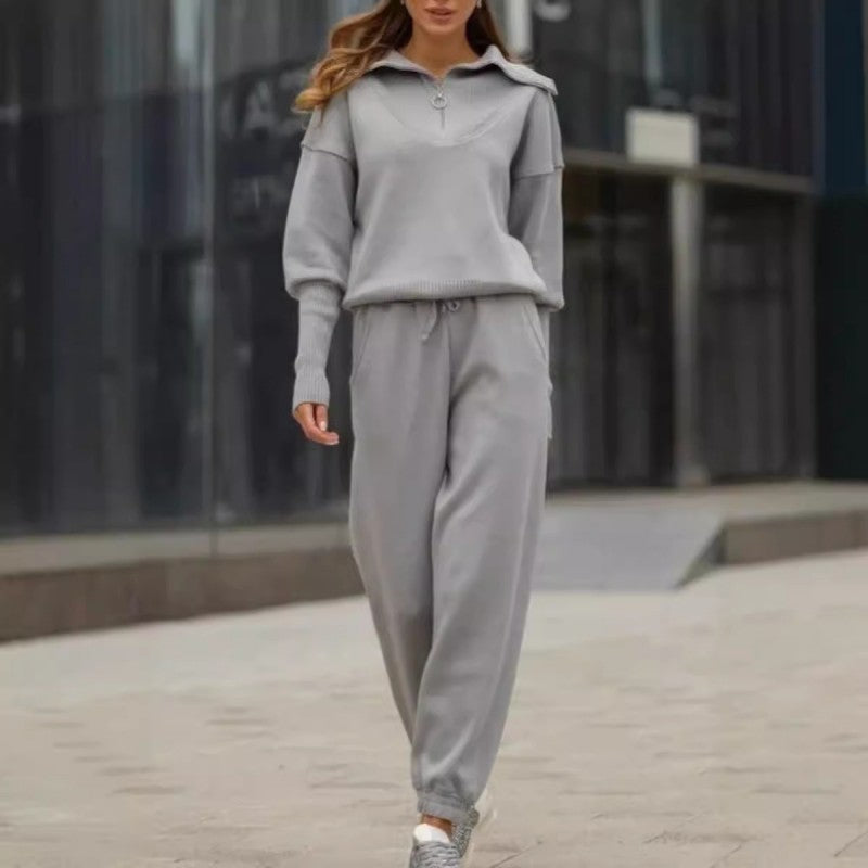 Rie™ - Women's Knitted Half Zip Sport Set
