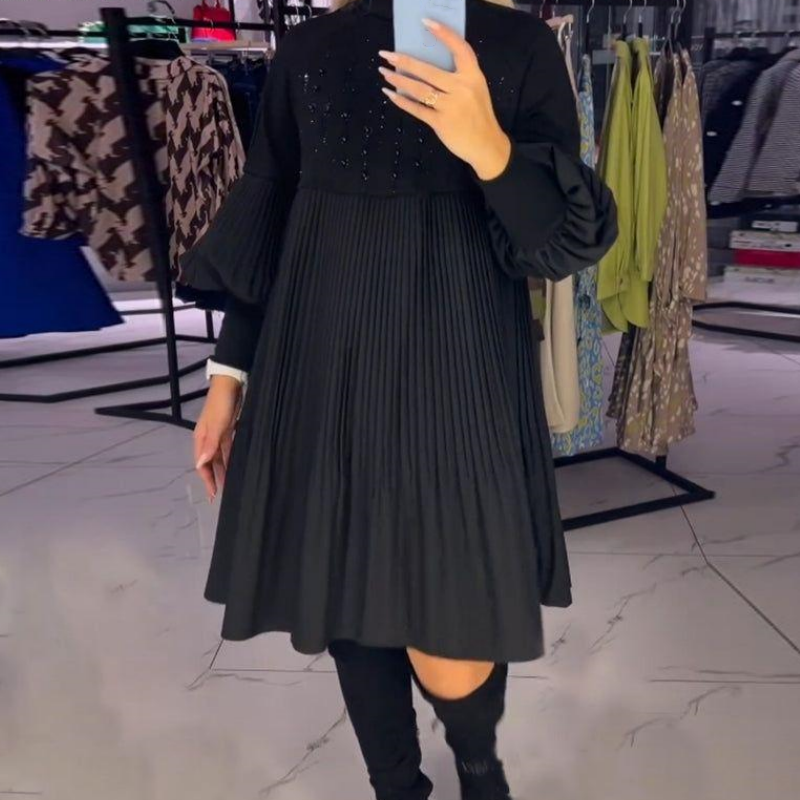 Aliénor™ - Elegant Lantern Sleeve Dress