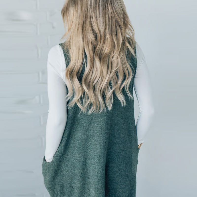 Carole™ - Sleeveless Knit Vest with Pockets and V-Neck