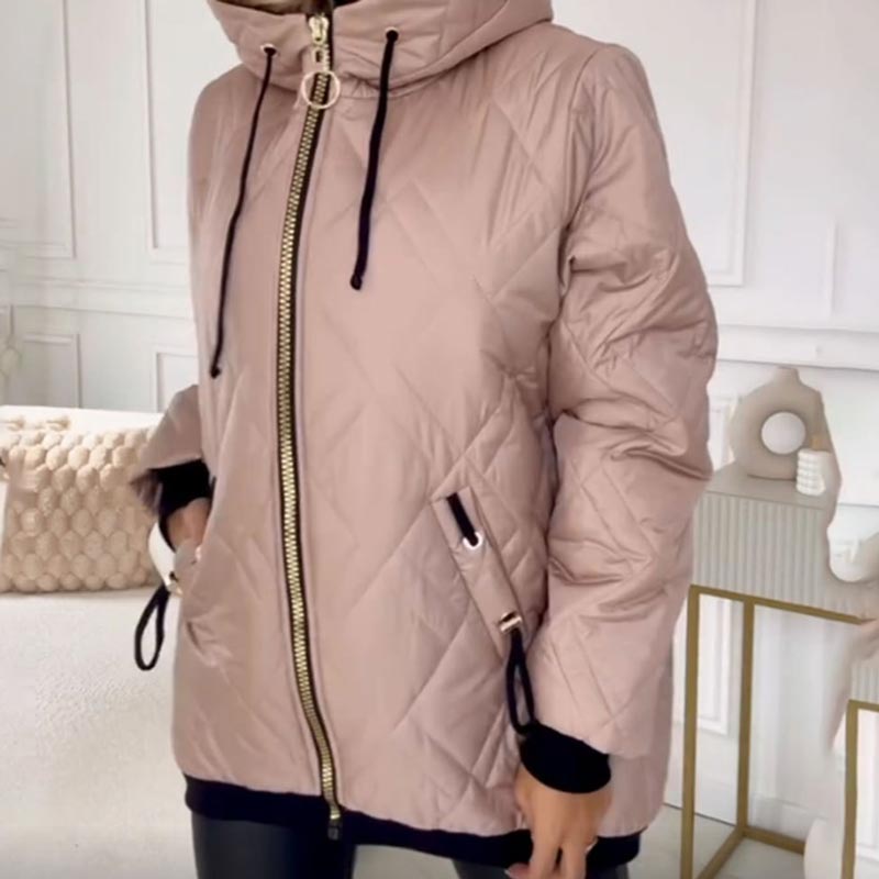 Petronella™ - Women's Down Coat with Hood and Drawstring