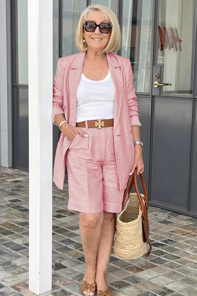 Bianca™ - Chic Set with Floral Jacket and Shorts