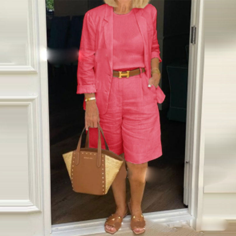 Bianca™ - Chic Set with Floral Jacket and Shorts