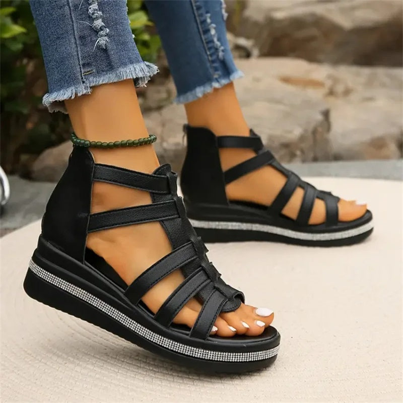 Amira™ - Rhinestone Wedge Heel Sandals
