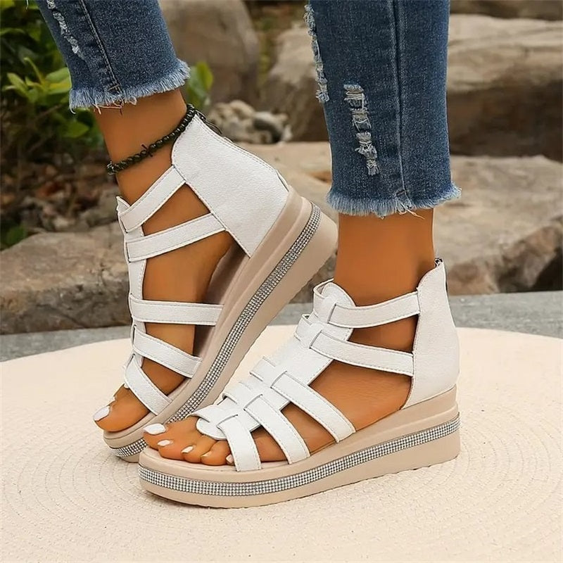 Amira™ - Rhinestone Wedge Heel Sandals