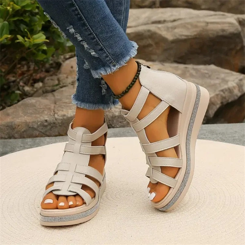 Amira™ - Rhinestone Wedge Heel Sandals
