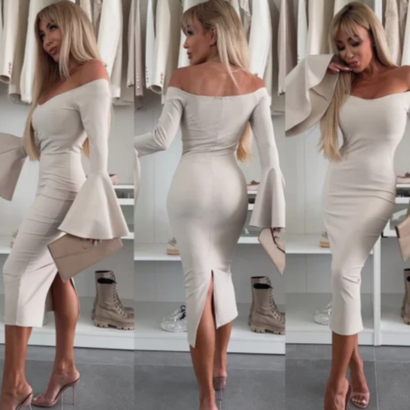 Philomène™ - Elegant Dress with Flared Sleeves