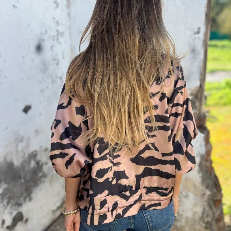 Hermione™ - Zebra Print Zip-Up Jacket