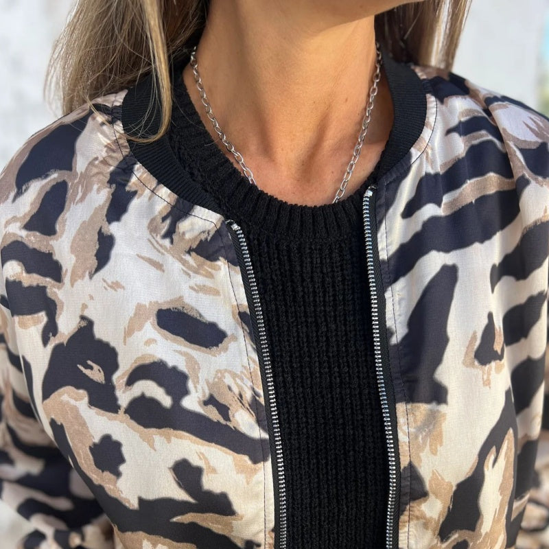 Hermione™ - Zebra Print Zip-Up Jacket