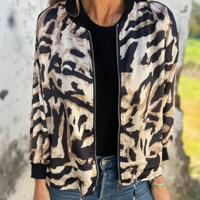 Hermione™ - Zebra Print Zip-Up Jacket