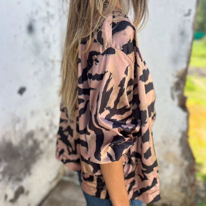 Hermione™ - Zebra Print Zip-Up Jacket