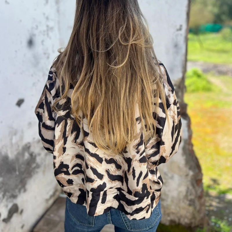 Hermione™ - Zebra Print Zip-Up Jacket