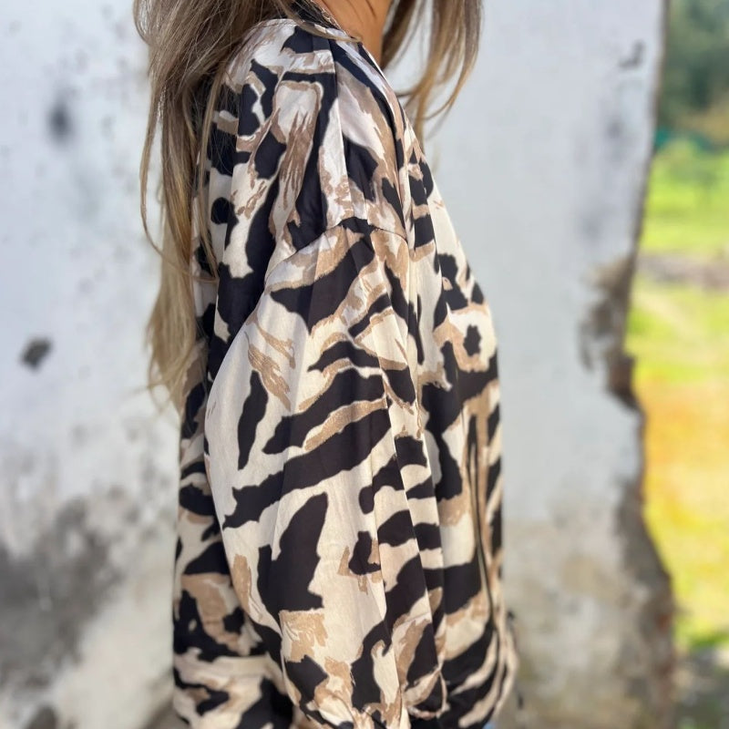 Hermione™ - Zebra Print Zip-Up Jacket