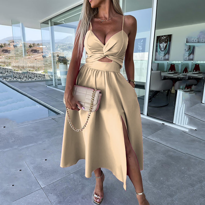 Célestine™ - Spaghetti Strap Dress with High Slit