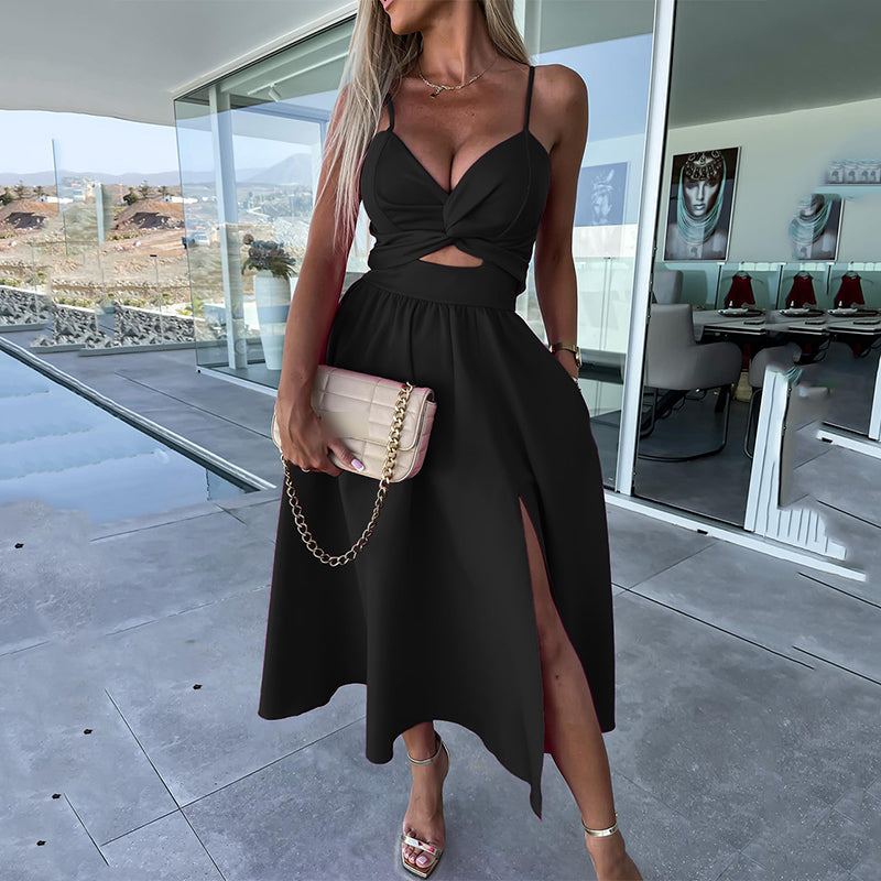 Célestine™ - Spaghetti Strap Dress with High Slit