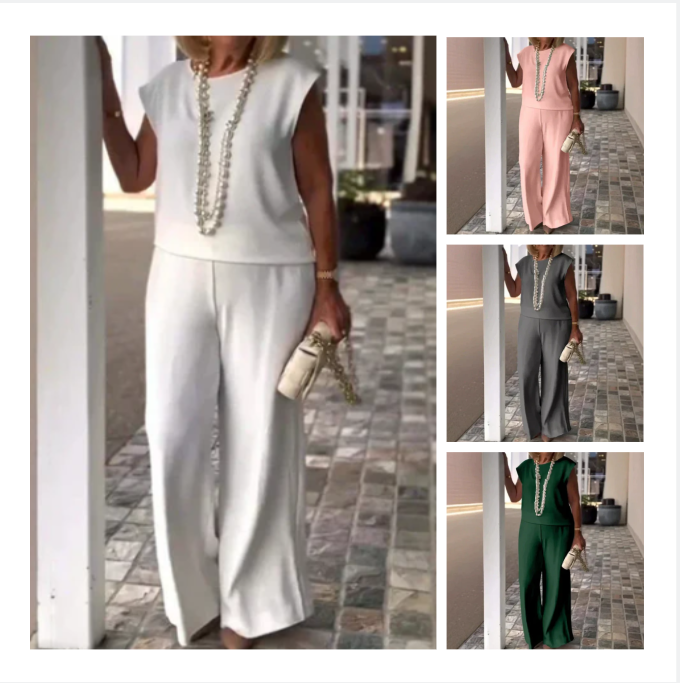 Anissa™ - Women's Sleeveless Top and Crew Neck Pants