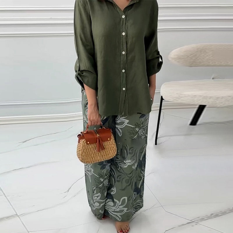 Penelope™ - Two-Piece Cardigan and High-Waisted Pants Set