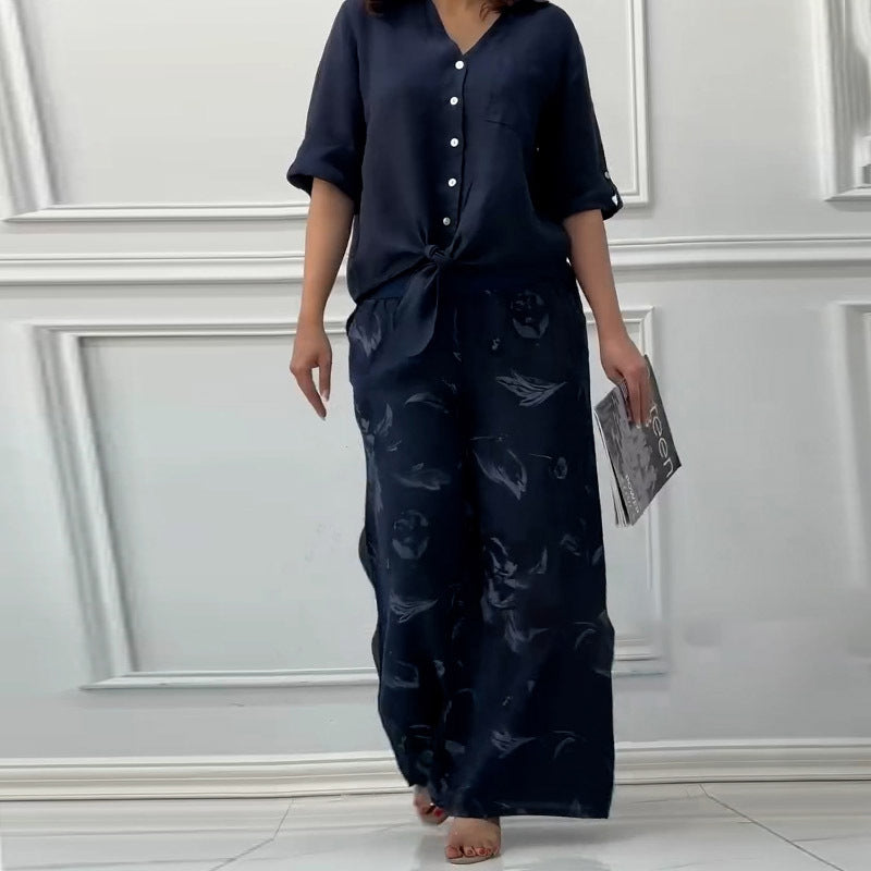 Penelope™ - Two-Piece Cardigan and High-Waisted Pants Set