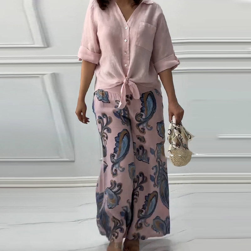 Penelope™ - Two-Piece Cardigan and High-Waisted Pants Set