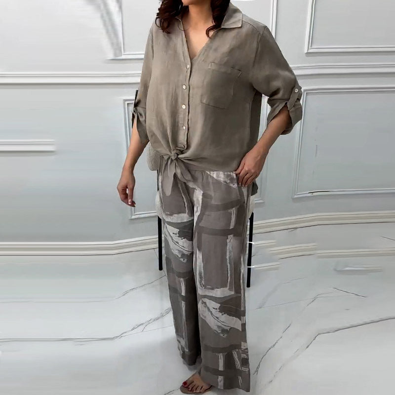 Penelope™ - Two-Piece Cardigan and High-Waisted Pants Set