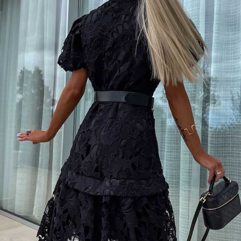 Nikita™ - Women's Retro Hollow Lace Short Sleeve Dress