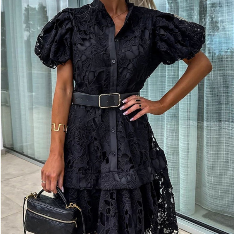 Nikita™ - Women's Retro Hollow Lace Short Sleeve Dress