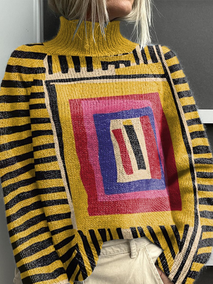 Noelle™ - Rainbow Turtleneck Sweater