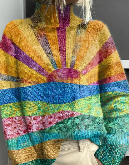 Noelle™ - Rainbow Turtleneck Sweater