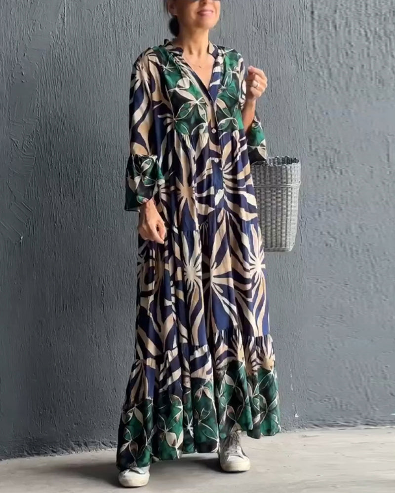 Anika™ - Casual Printed Holiday Dress 