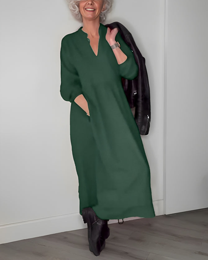 Amanda™ - The slimming maxi dress with V-neckline