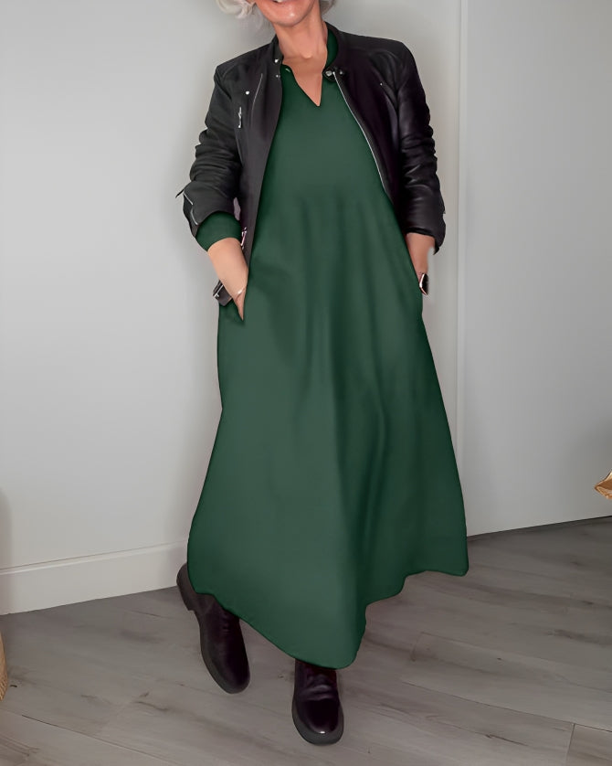 Amanda™ - The slimming maxi dress with V-neckline