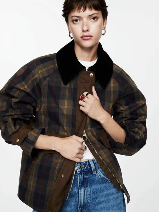 Jolijn™ - Women's Checked Straight Jacket