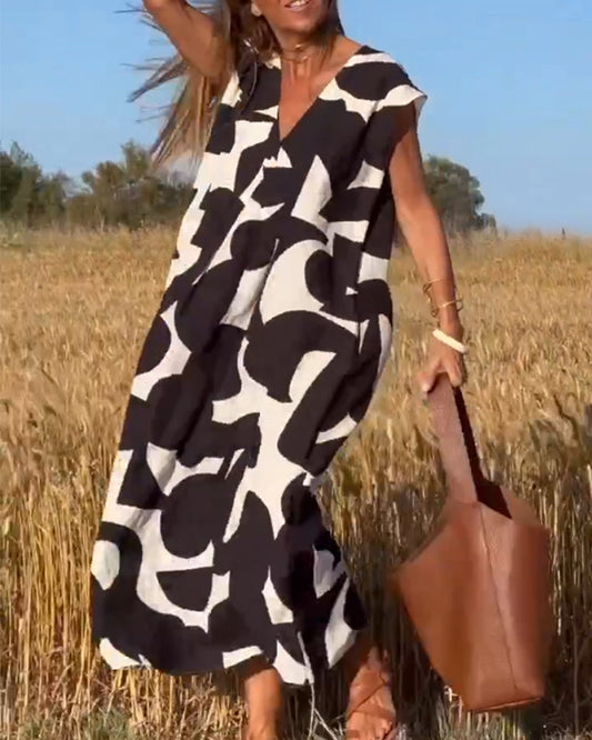 Sita™ - Robe Imprimée Avec Col En V
