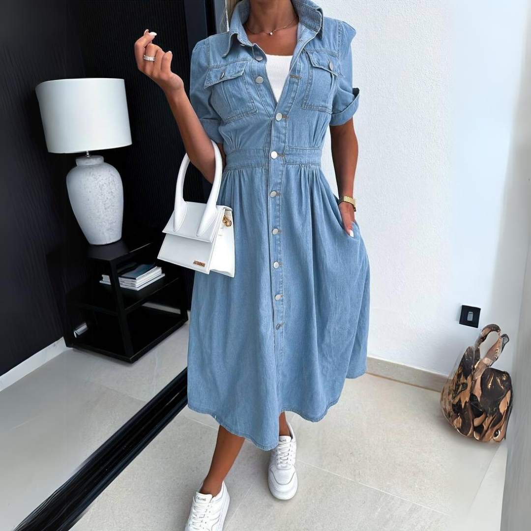 Alicia™ - Trendy Denim Dress 