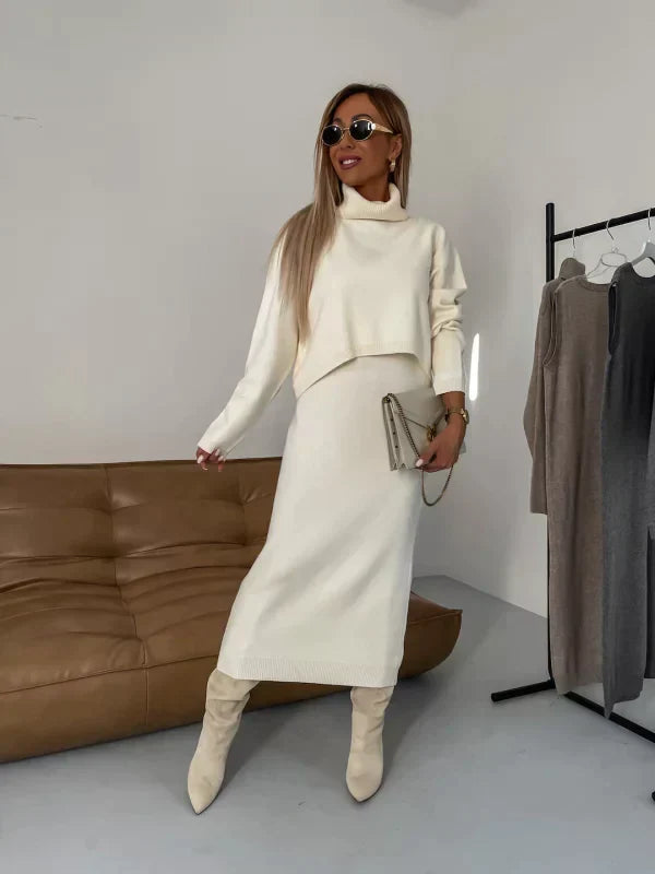 Solange™ - Dress with matching sweater 